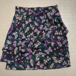 H&M Purple Butterfly Ruffle Skirt